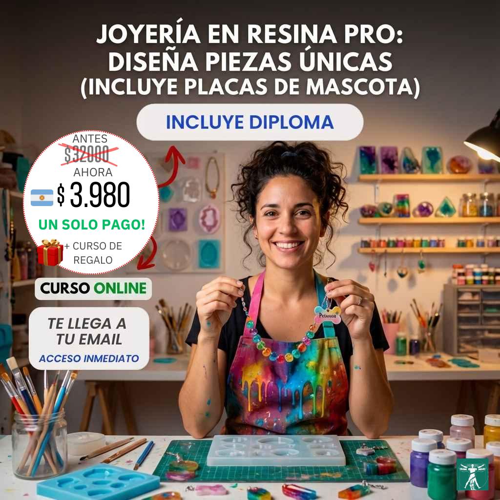 Joyería en Resina Pro: Diseña Piezas Únicas (Incluye Placas de Mascota)