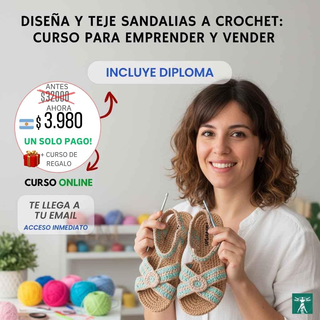 Diseña y Teje Sandalias a Crochet: Curso para Emprender y Vender